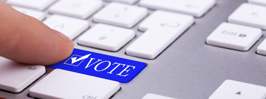 eleições: imagem de teclado escrito "vote"